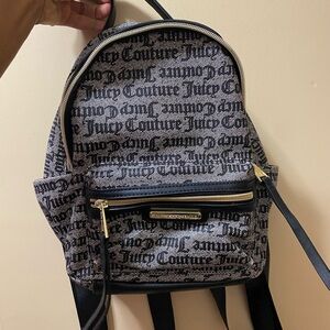 Juicy Couture Monogram Black and Gray Backpack